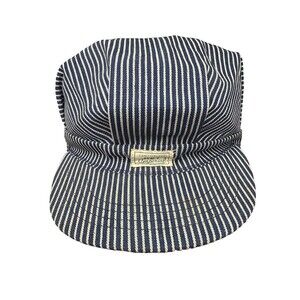 VTG 1940s 50s Key Imperial Sanforized Hickory Stripe Denim Engineer Hat Cap 6 3/